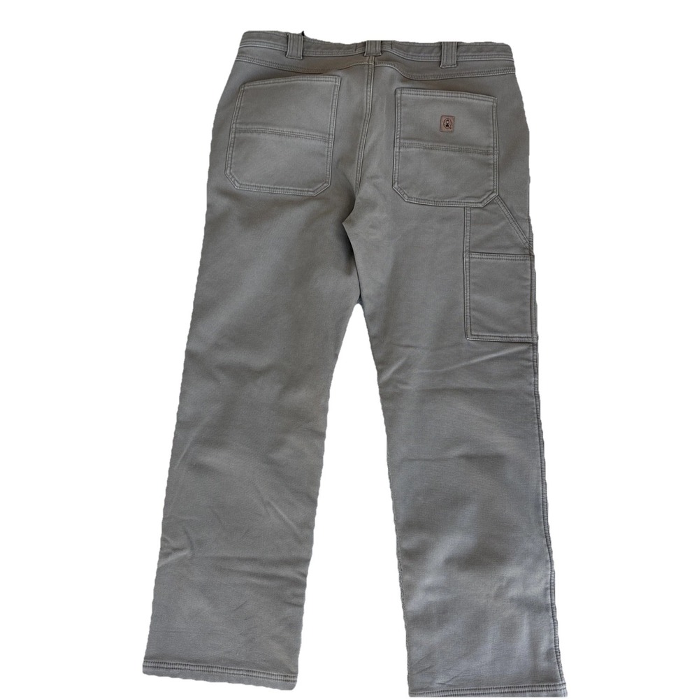 Coleman Red Fleece Lined Carpenter 38x32 Work Pants Khaki Tan Stretch Men's - Picture 4 of 7